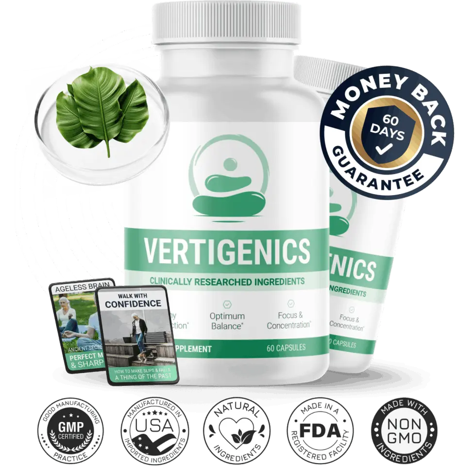 Vertigenics natural supplement for balance and mental clarity
